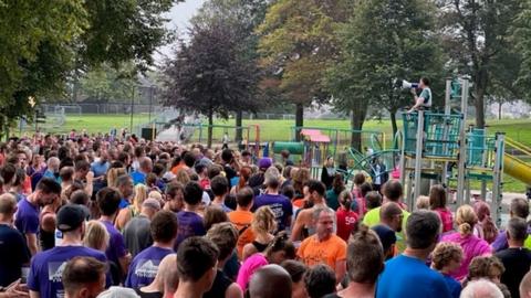 People taking part in Hillsborough Parkrun