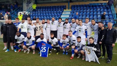 Matlock Town wear tee-shirts in tribute to Jordan Sinnott