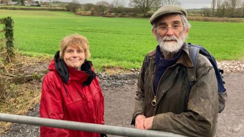 Mendip District Council Leader Ros Wyke And Strawberry Line Society Chairman Mick Fletcher On The Newest Section Of The Strawberry Line In Westbury