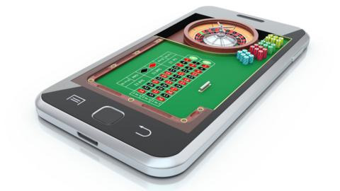 Roulette wheel on smartphone