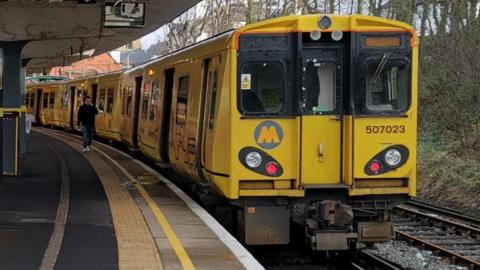 A Merseyrail train at New Brighton