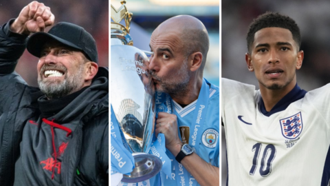 Jurgen Klopp, Pep Guardiola and Jude Bellingham