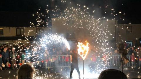 Fire artist performing at the event