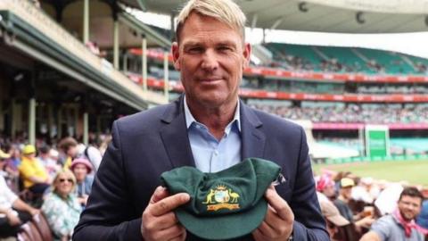 Shane Warne and his 'baggy green' Test cap