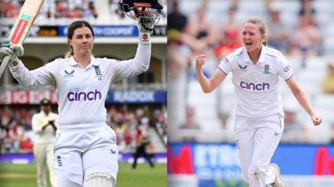 Split picture of Tammy Beaumont and Lauren Filer