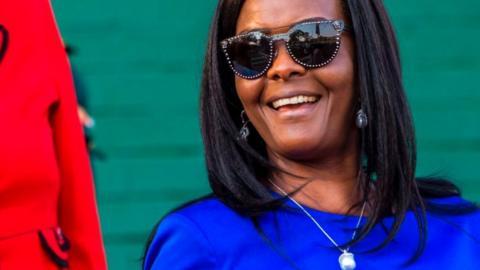 Zimbabwe first lady Grace Mugabe attends the opening of the annual agricultural fair on August 25, 2017 in the capital Harare