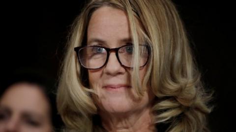 Professor Christine Blasey Ford at a Senate Judiciary Committee confirmation hearing for Brett Kavanaugh on Capitol Hill in Washington, September 27, 2018