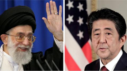 Ayatollah Ali Khamenei and Shinzo Abe