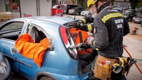 Bridgend firefighters show off their car rescue skills
