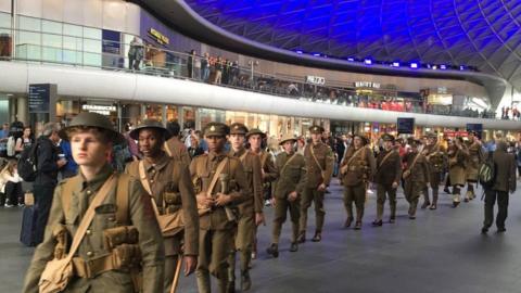 Soldiers at Manchester Piccadilly