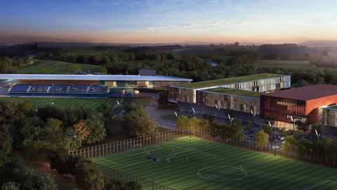 Artist's impression of a football hub in Cheshire
