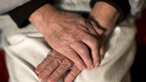 Elderly woman's hands