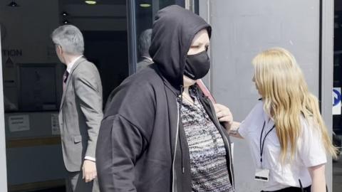 Holly LeGresley leaving Worcester Magistrates' Court