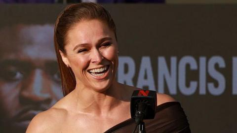 Ronda Rousey at a news conference to promote her bout with Gina Carano