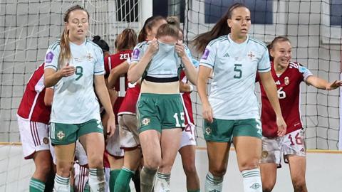 Northern Ireland players dejected at full-time