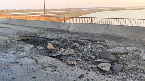 The surface of the Chonhar bridge was damaged prompting traffic to use an alternative route