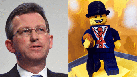 Jeremy Wright (left) and Lego character (right)