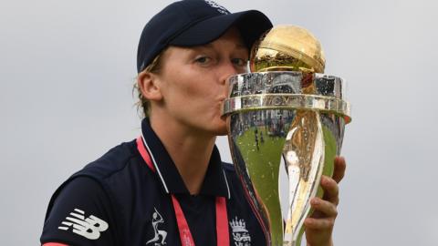 England captain Heather Knight with the Women's World Cup