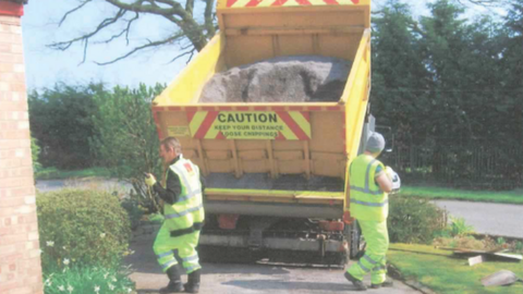 Allan John Coutts with a van and a colleague