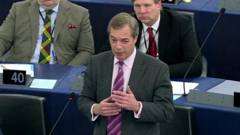 Nigel Farage speaking in European Parliament