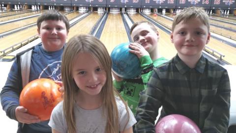 Left to right - William, Emily, Bobby and Harry