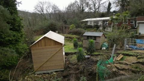 Collapsing house in Luccombe, Isle of Wight