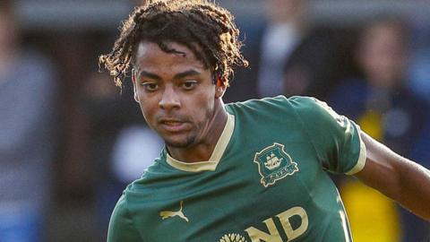 Freddie Issaka playing for Plymouth Argyle