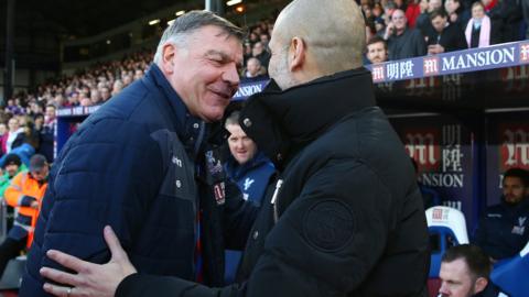 Sam Allardyce shakes Pep Guardiola's hand