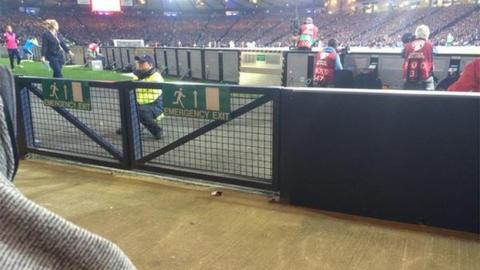 View of the Hampden pitch from the disabled area