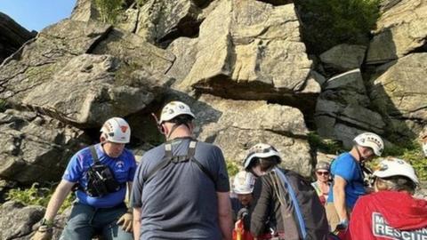 Climber is rescued by mountain rescue volunteers