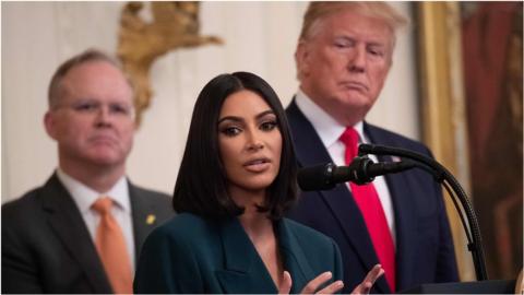 Kim Kardashian speaks at White House