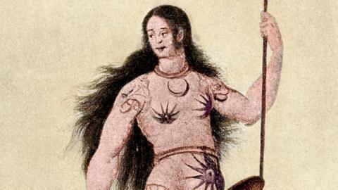 A 16th Century depiction of a Pictish woman
