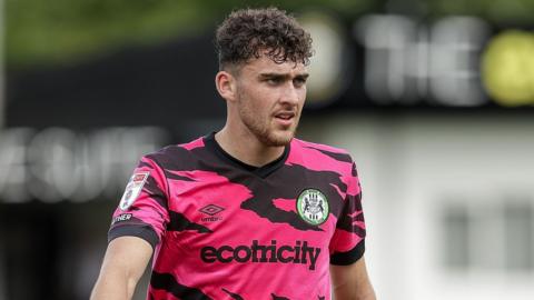 Callum Jones playing for Forest Green against Harrogate before his injury