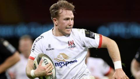 Ulster's Stewart Moore scores a try