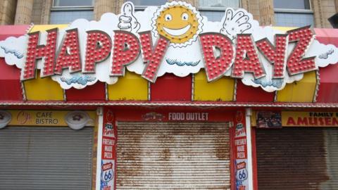 Closed shop on Blackpool promenade