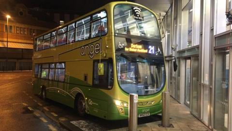 A Go North East bus in Newcastle Eldon Square