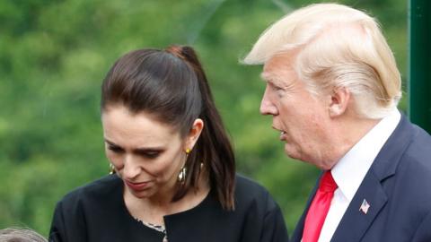 Jacinda Ardern and Donald Trump