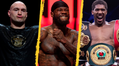 Tyson Fury (left), Deontay Wilder (centre) and Anthony Joshua (right)