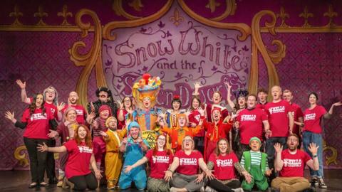 A group of pantomime performers