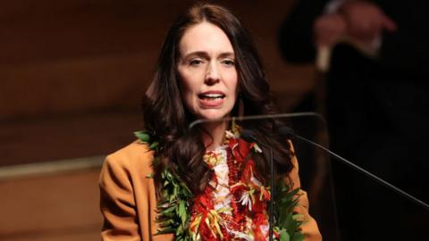 Jacinda Ardern gives a speech in Auckland, 1 August 2021