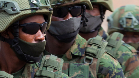 Rwandan military troops depart for Mozambique. Photo: July 2021