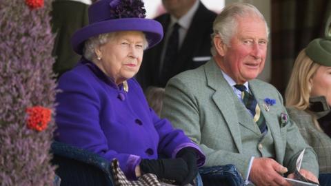 Queen Elizabeth and Prince Charles, Prince of Wales attend the 2019 Braemar Highland Games on September 07, 2019 in Braemar,