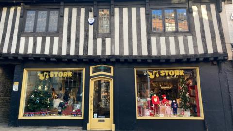 The frontage of Marianne Rawlins' shop in Stamford