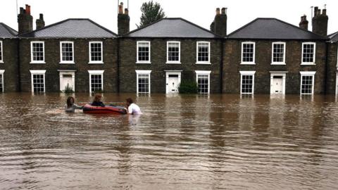 Beverley, North East Yorkshire, after heavy rainfall caused flooding, June 2007