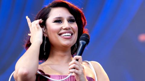 Raye performs onstage at the Austin City Limits Music Festival at Zilker Park on 13 October 2023 in Austin, Texas