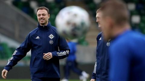 Jonny Evans during Northern Ireland training on Wednesday