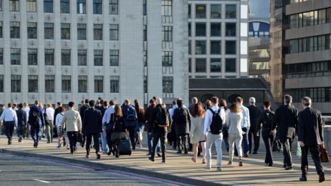 People commuting to work