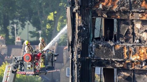 Firefighters at Grenfell Tower