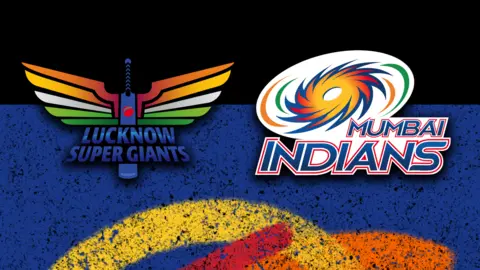 Lucknow Super Giants v Mumbai Indians badge graphic