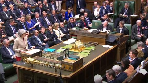 Theresa May speaking in Brexit debate